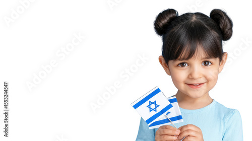 Smiling child with flag: A delightful little girl proudly holding the flag, with a heartwarming smile on her face. A symbol of patriotism and innocence