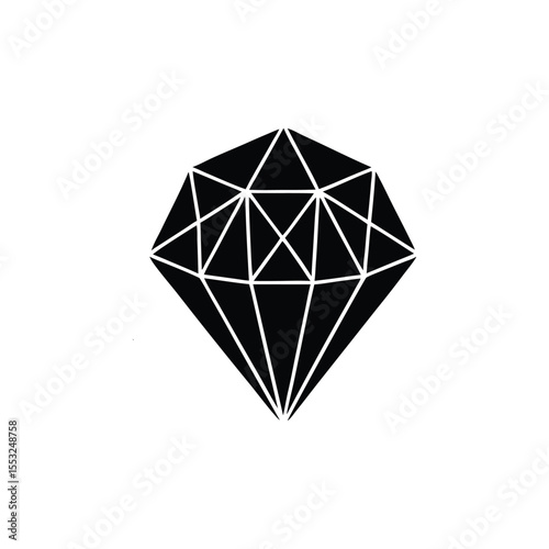 Geometric Diamond Elegant Black and White Minimalist Design Illustration