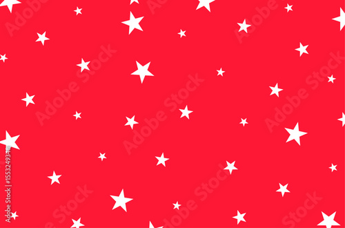 White stars pattern floating on a red background.