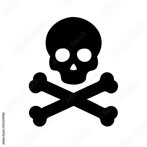 Skull and crossbones icon vector illustration