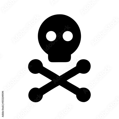 Skull and crossbones icon vector illustration