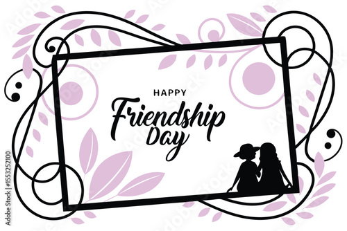 Clean vector design of a tabletop photo frame with decorative border