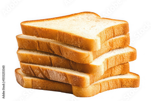 High resolution stack of sliced bread loaf bakery wheat toast breakfast food photography delicious isolated on transparent background