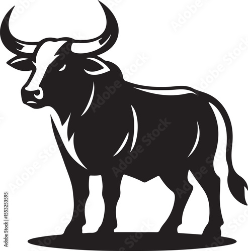 A silhouette ox vector