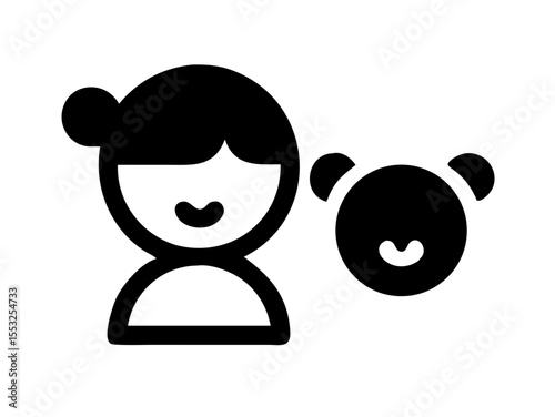 Happy Boy and Girl Icons, Perfect for Education or Children's Content. Simple, black and white icons of a happy boy and girl, ideal for educational resources, children's websites, or applications. 
