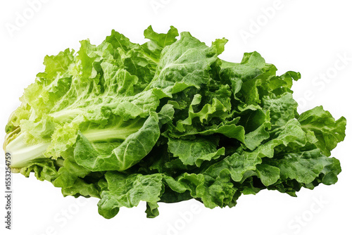 Fresh green lettuce head vegetable leafy greens salad ingredient healthy food isolated on transparent background