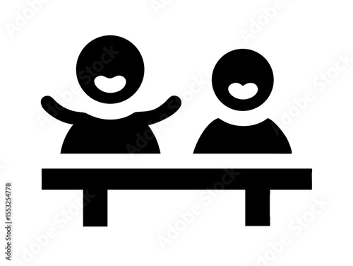Happy Boy and Girl Icons, Perfect for Education or Children's Content. Simple, black and white icons of a happy boy and girl, ideal for educational resources, children's websites, or applications. 