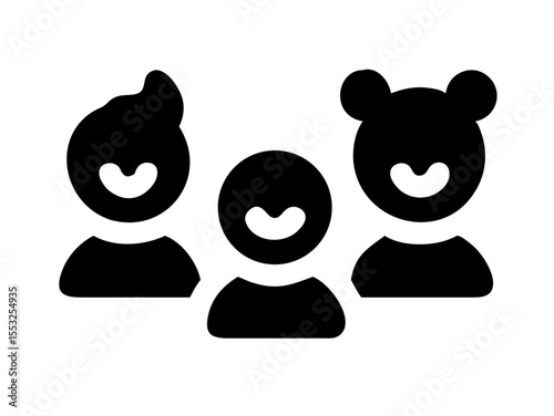 Happy Boy and Girl Icons, Perfect for Education or Children's Content. Simple, black and white icons of a happy boy and girl, ideal for educational resources, children's websites, or applications. 