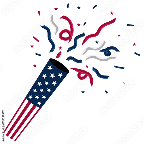 party popper with USA flag