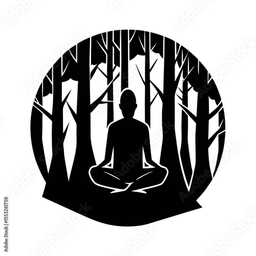 Forest Meditation Silhouette Design