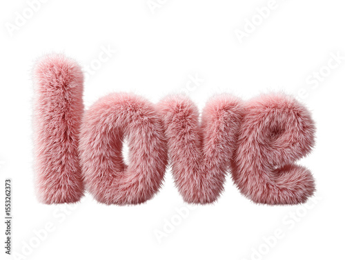 Captivating the essence of tenderness, fluffy pink letters spell out 