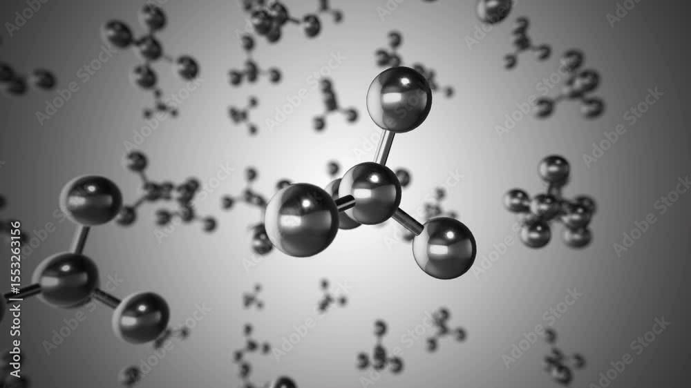 Exploring molecular structure through dynamic motion graphics in simplistic style