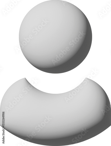 Flat illustration in grayscale. 3D avatar, user profile, person icon, gender neutral silhouette, profile picture. Suitable for social media profiles, icons, screensavers and as a template.