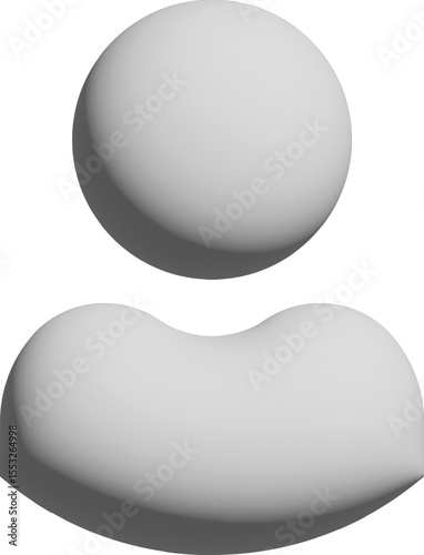 Flat illustration in grayscale. 3D avatar, user profile, person icon, gender neutral silhouette, profile picture. Suitable for social media profiles, icons, screensavers and as a template.