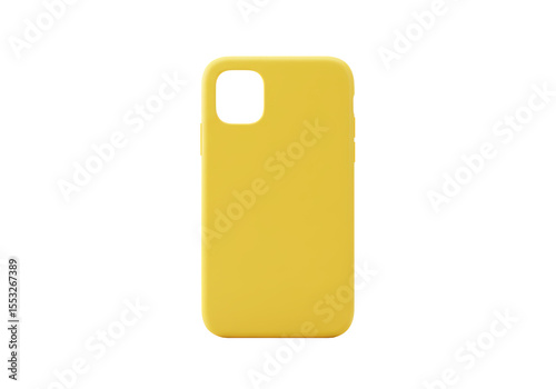 Isolated Solid Yellow Phone Case for Mobile Protection
