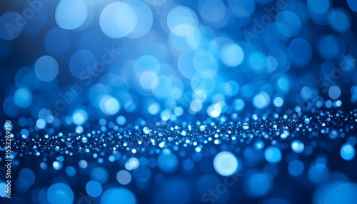 Sapphire Glitter Bokeh Background with Royal Blue Shimmer and Crystal Droplet Effects