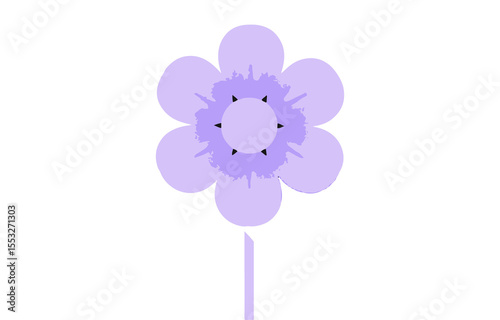 Simple Lavender Flower Illustration with Transparent Background for Easy Integration on transparent background