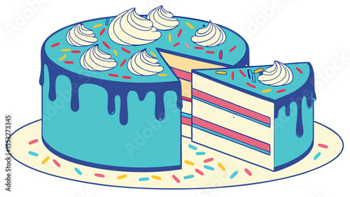 Delicious chocolate birthday cake illustration with candles, perfect for any celebration