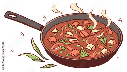 A vibrant red hot chili pepper, a fiery vegetable often used in gourmet cooking, makes a bold statement whether isolated or incorporated into a spicy dish, soup, or sauce