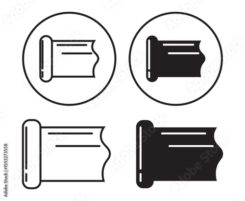 Canned food line icon vector illustration set.Aluminum foil icons set in black filled and stroke line. canned food line icon