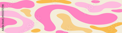 Twisted distorted retro groovy banner background