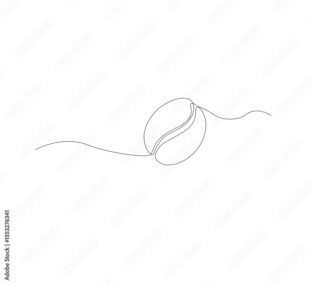 Fototapeta premium continuous line art of coffee beans. white background,Coffee beans morning cafe hot drink silhouette concept design one sketch outline drawing vector illustration