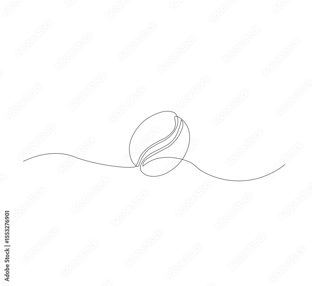 Obraz premium continuous line art of coffee beans. white background,Coffee beans morning cafe hot drink silhouette concept design one sketch outline drawing vector illustration
