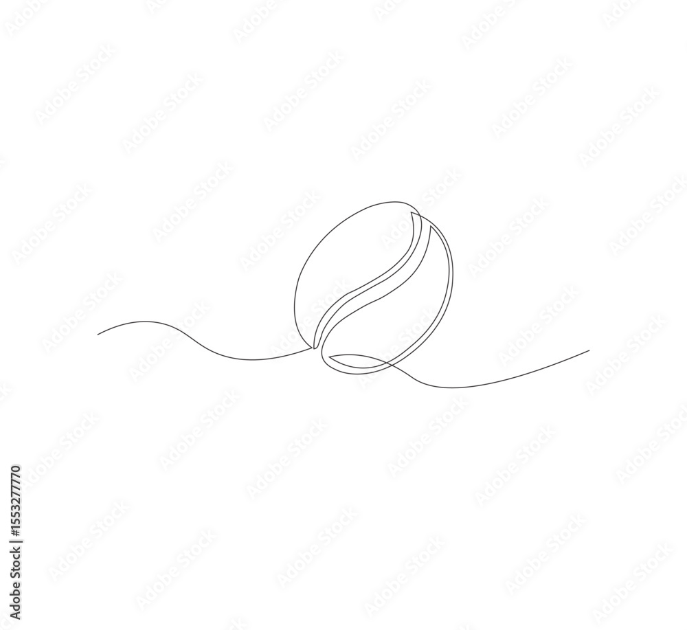 Obraz premium continuous line art of coffee beans. white background,Coffee beans morning cafe hot drink silhouette concept design one sketch outline drawing vector illustration