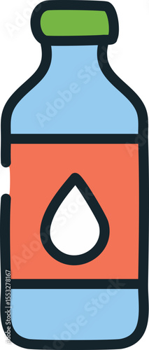 Icône géométrique de bouteille d’eau pure