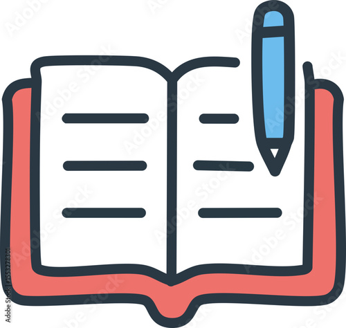 Bloc-notes stylisé avec stylo pour journal de bord