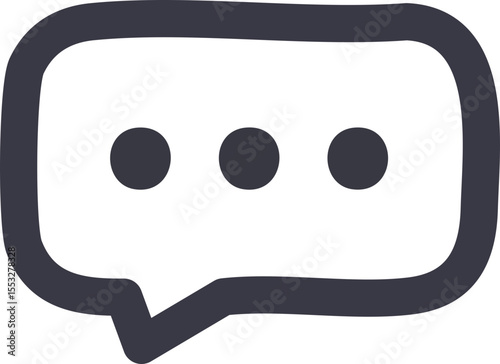 Symbole minimaliste de chat ou conversation en UI