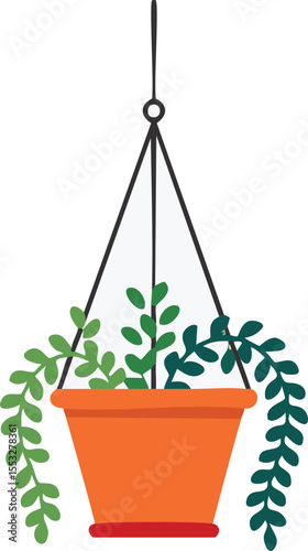 Illustration de plante suspendue minimaliste