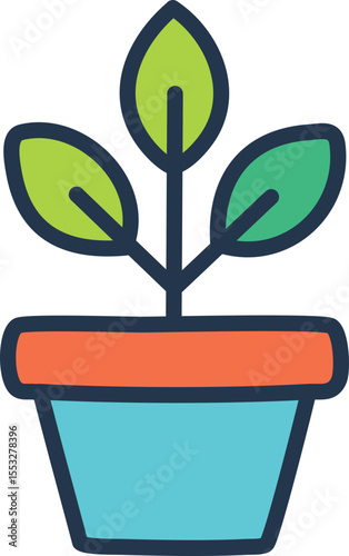 Illustration design d’une plante verte en pot