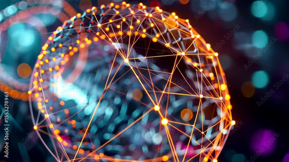 A futuristic Nano Tech Graphene loop, intricately designed at the molecular level, vibrant colors reflecting advanced engineering, dynamic motion, high detail, glowing edges