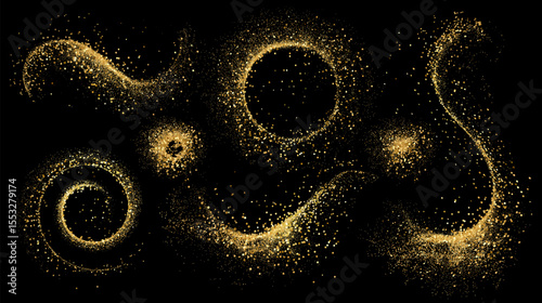 Wallpaper Mural Vector Abstract Shiny Gold Glitter design element. For New Year, Merry Christmas, Birthday and Wedding greeting card and invitation. Luxury Background design Torontodigital.ca