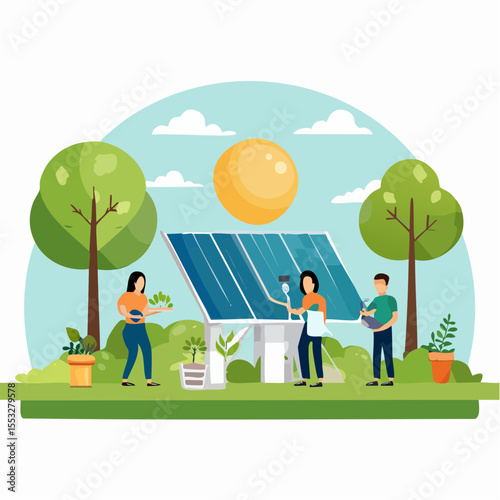 sola panel , green house