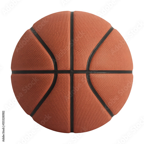 High-Quality Photograph of a Standard Basketball Detailed Texture and Design
