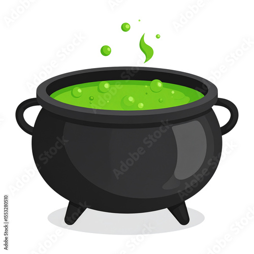 against a dark background, a round black pot sits, supported by three stubby legs and featuring two small handles on either side