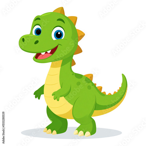 against a stark background, a cartoon of a reptilian creature stands out