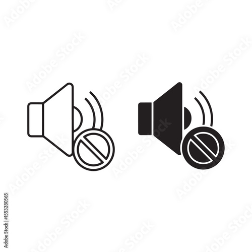 Mute Speaker and Silent Mode Icon Vector Set