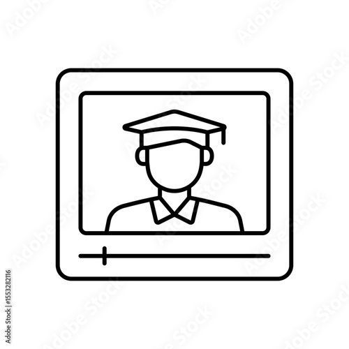 Online Education Platform Line Icon