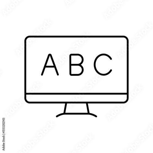 Online Learning E-learning Line Icon