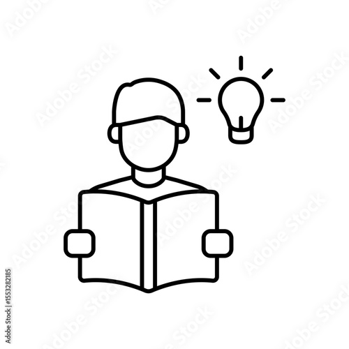 Open Book Study Learning Line Icon