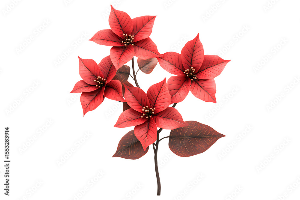 Obraz premium Poinsettia flowers high quality realistic image