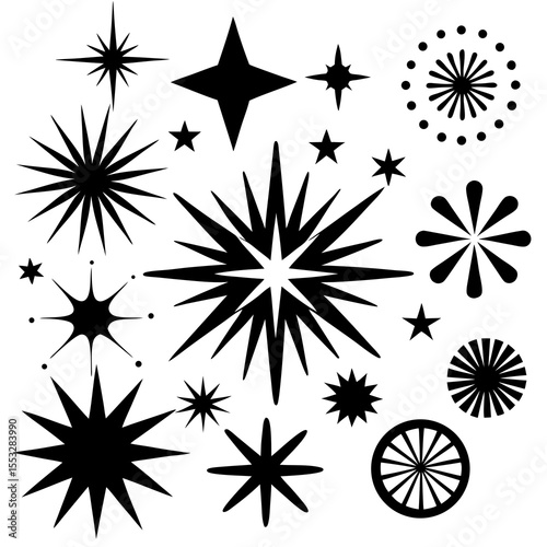 Assorted Sparkles and Stars – Decorative Shiny Elements Set