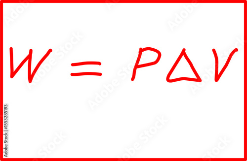 physics formula for gas, fluid and thermodynamic work