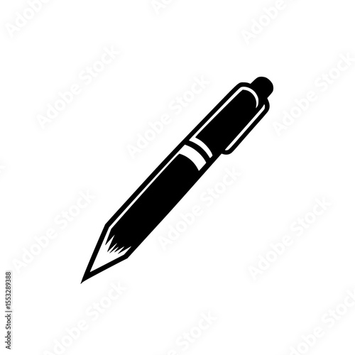 Set of black icons featuring a simple pen design suitable for various digital and print applications