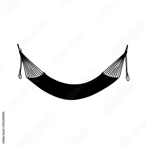 Relaxation spot with a black hammock designed for leisure and comfort