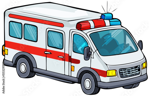 3D Ambulance Illustration - Medical Emergency Vehicle Design
