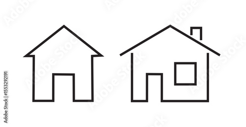 Simple House and Home Line Icons